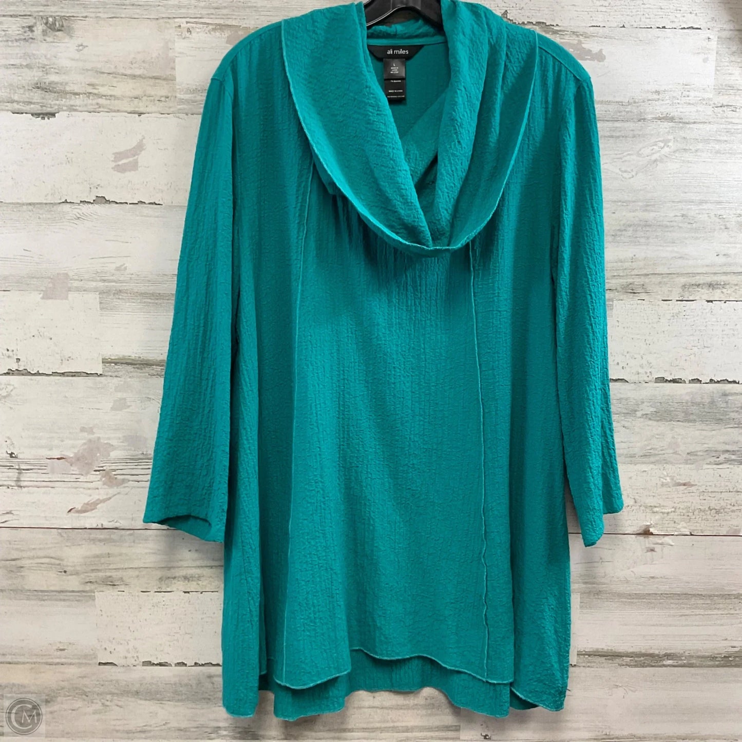 Blouse Long Sleeve By Ali Miles In Green, Size: L