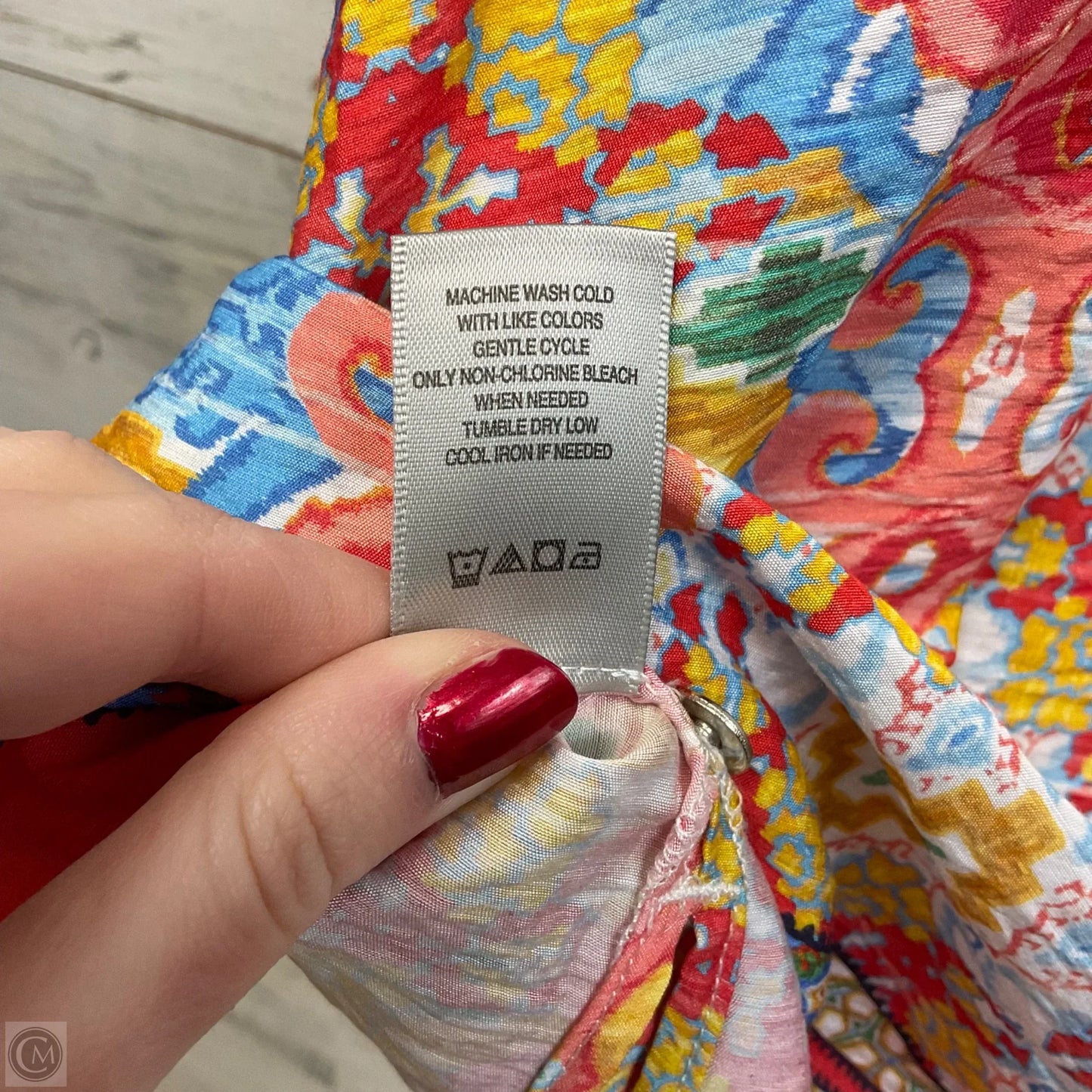 Blouse 3/4 Sleeve By John Mark In Blue & Orange, Size: 1x