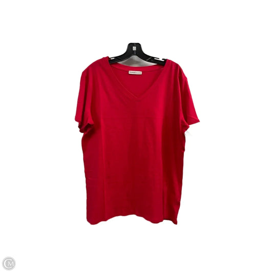 Top Short Sleeve Basic By Zenana Outfitters In Red, Size: L