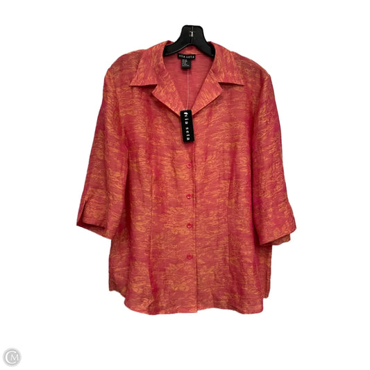 Blouse 3/4 Sleeve By Via Seta In Red, Size: L