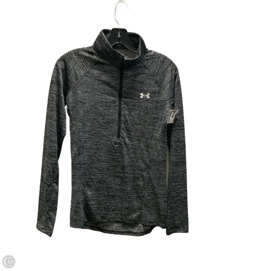 Athletic Top Long Sleeve Collar By Under Armour In Black, Size: Xs