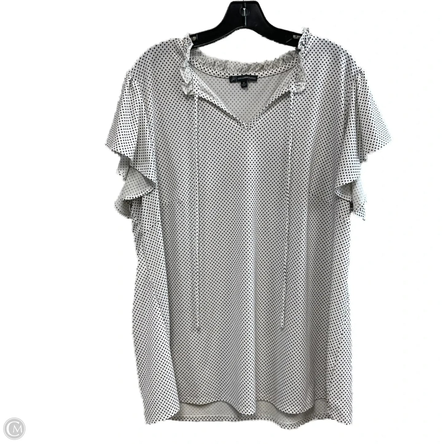 Blouse Short Sleeve By Adriano Goldschmied In White, Size: 2x