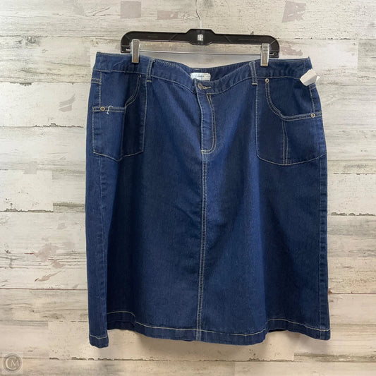 Skirt Mini & Short By Cj Banks In Blue Denim, Size: 22