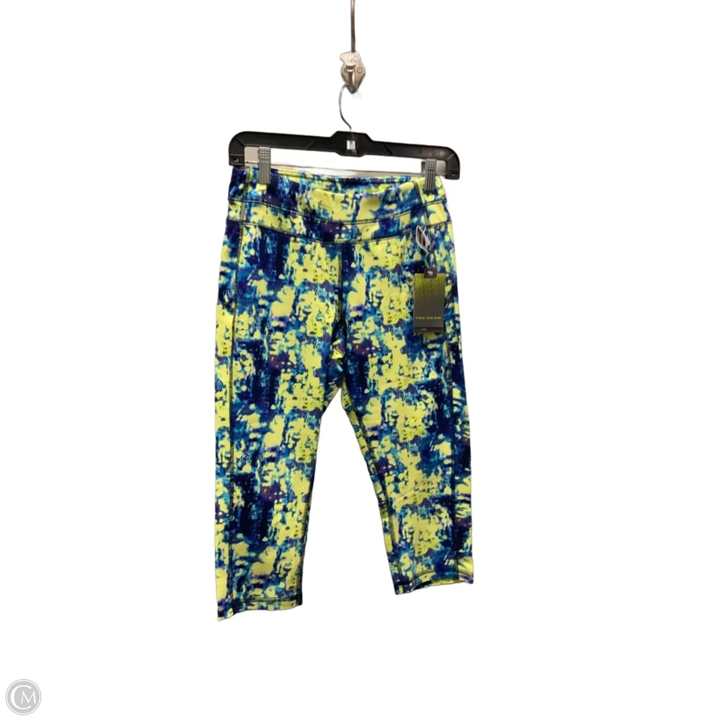 Athletic Capris By Tek Gear In Blue & Yellow, Size: S