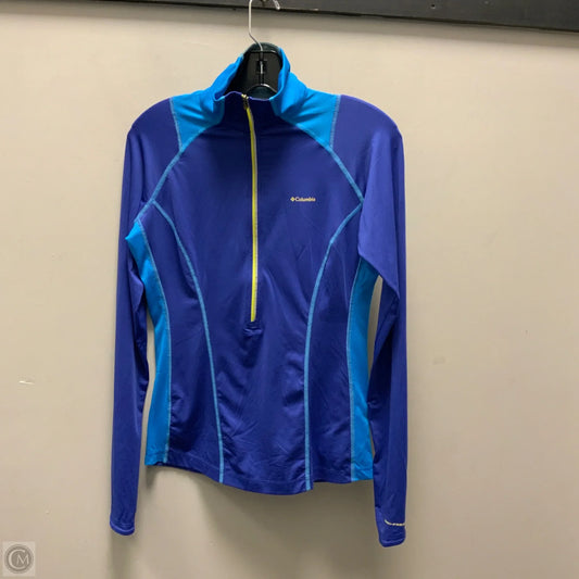 Athletic Top Long Sleeve Collar By Columbia In Blue, Size: S