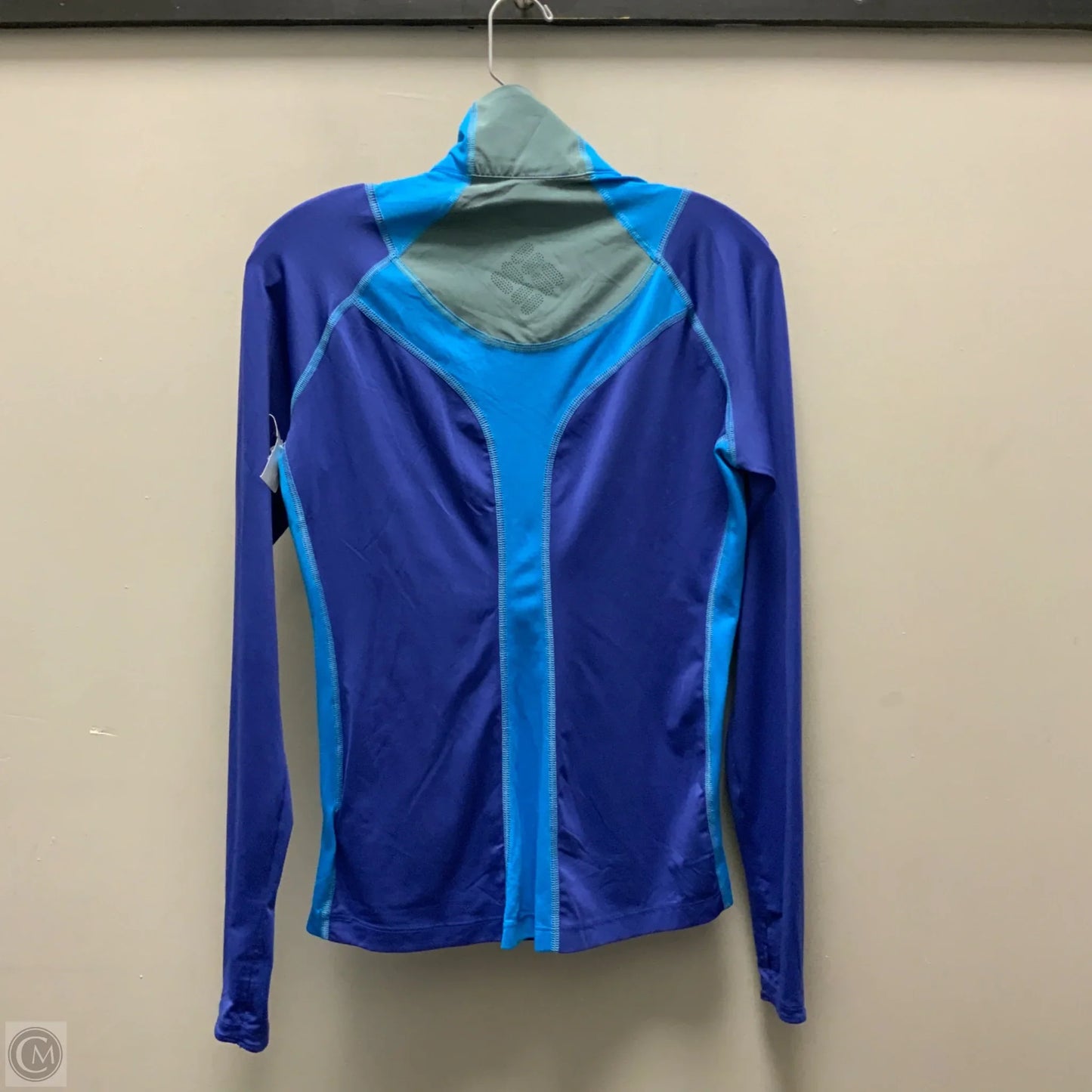 Athletic Top Long Sleeve Collar By Columbia In Blue, Size: S