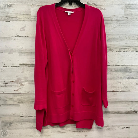 Sweater Cardigan By Isaac Mizrahi Live Qvc In Pink, Size: 2x