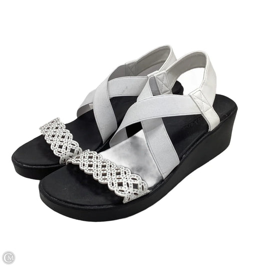 Sandals Heels Wedge By Skechers In White, Size: 11