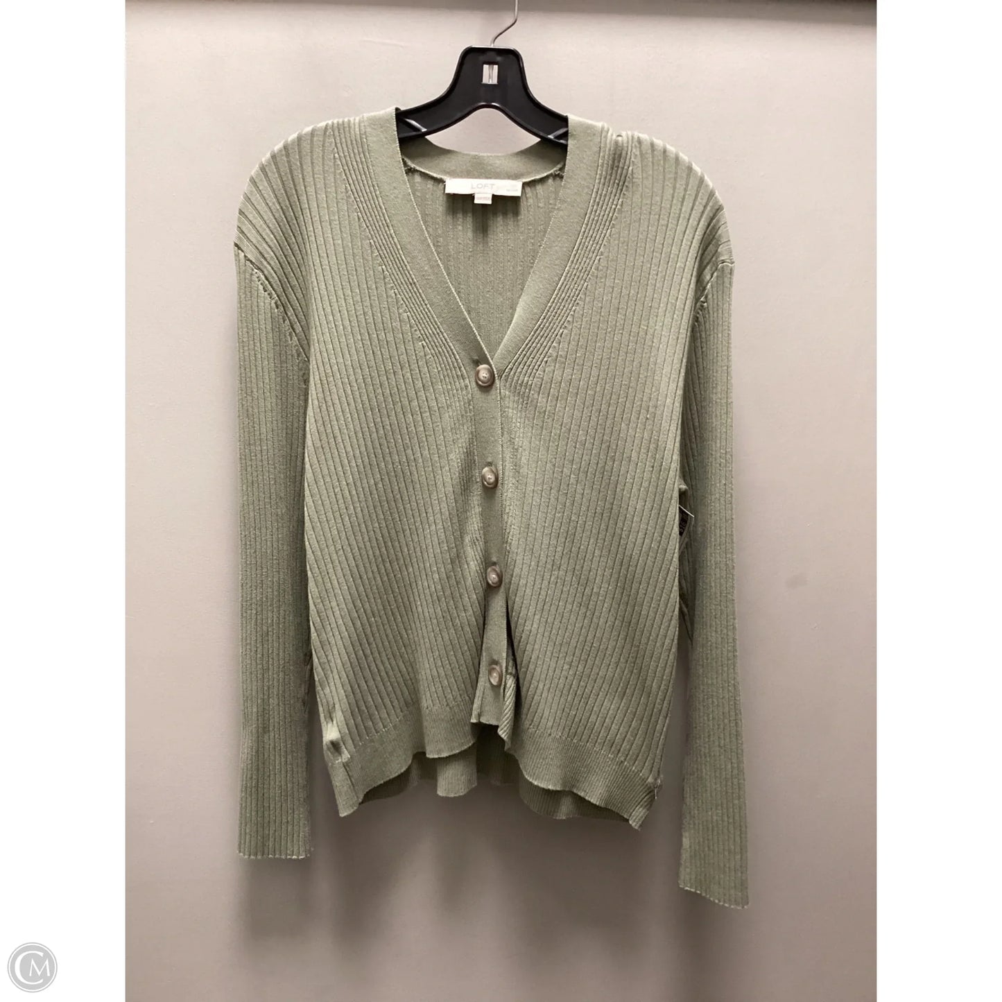 Sweater Cardigan By Loft In Green, Size: Xxlp