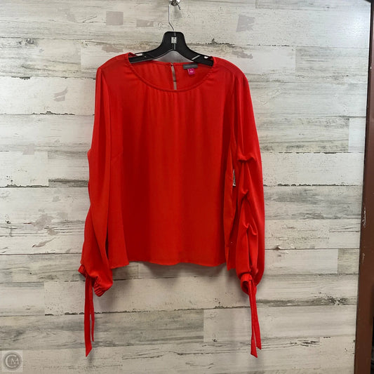 Blouse Long Sleeve By Vince Camuto In Red, Size: L