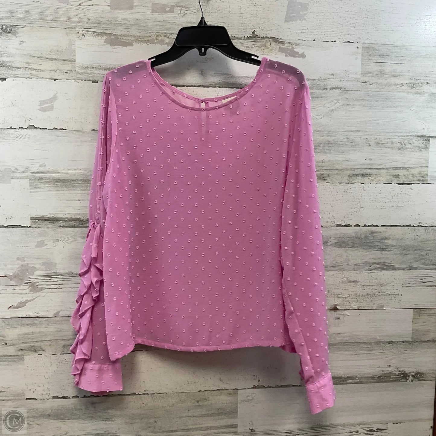 Blouse Long Sleeve By A New Day In Pink, Size: L