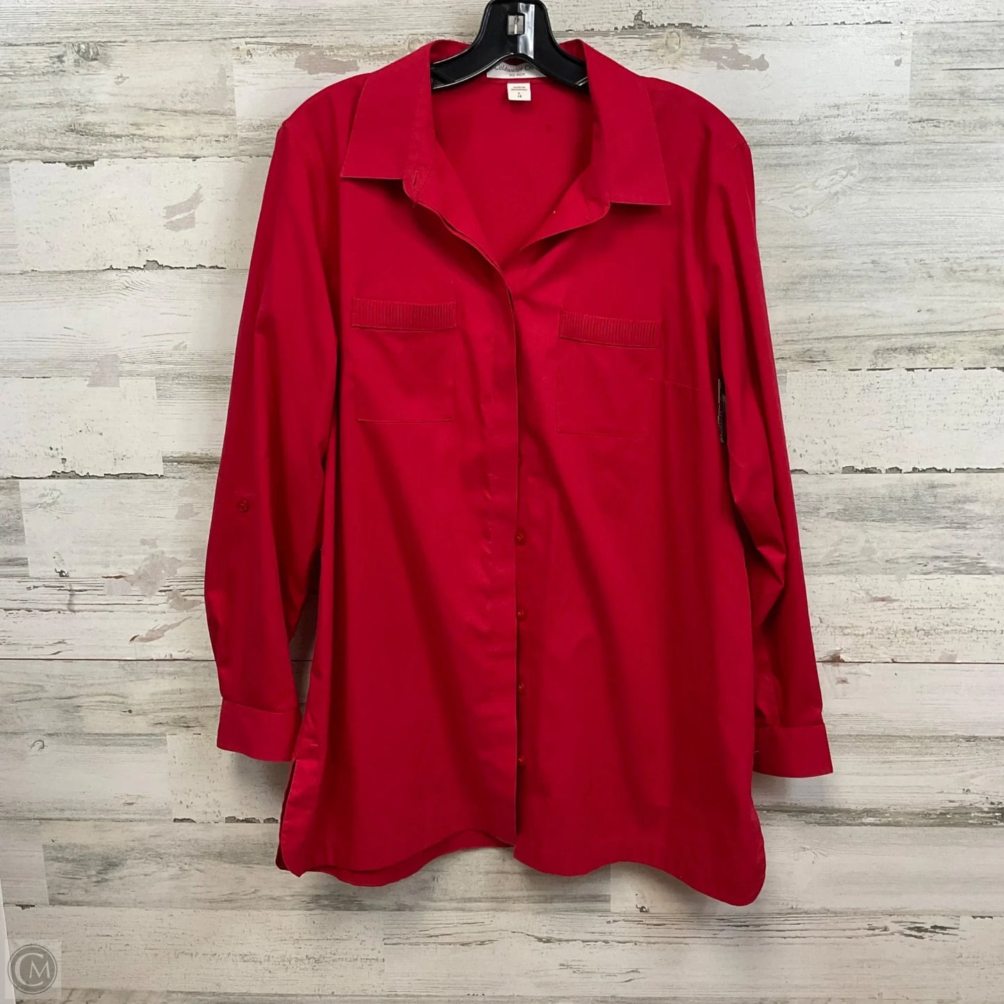 Blouse Long Sleeve By Coldwater Creek In Red, Size: L