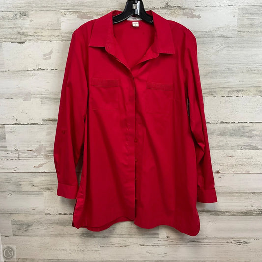 Blouse Long Sleeve By Coldwater Creek In Red, Size: L