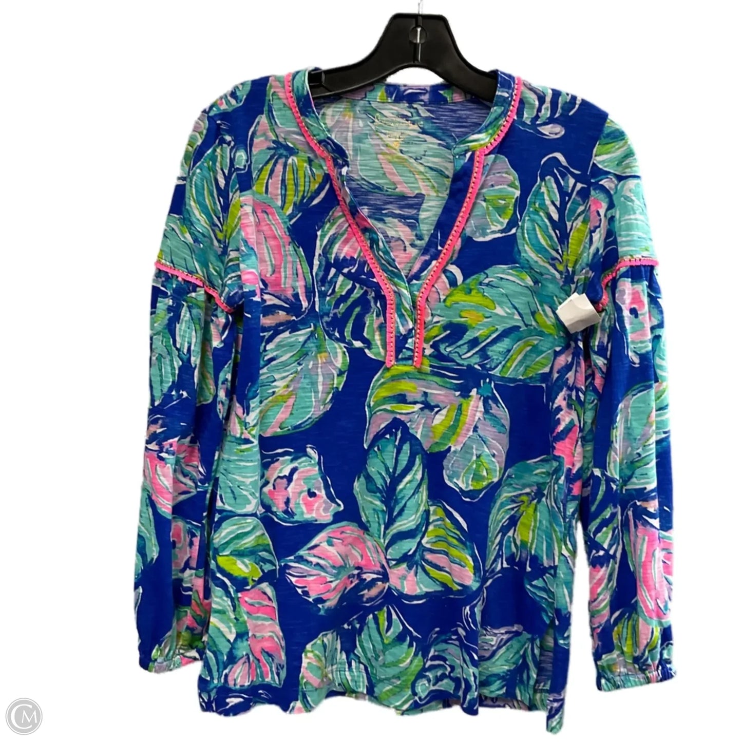 Top Long Sleeve By Lilly Pulitzer In Blue & Green, Size: Xxs