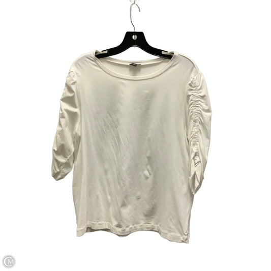 Top 3/4 Sleeve By Ann Taylor In White, Size: Xl