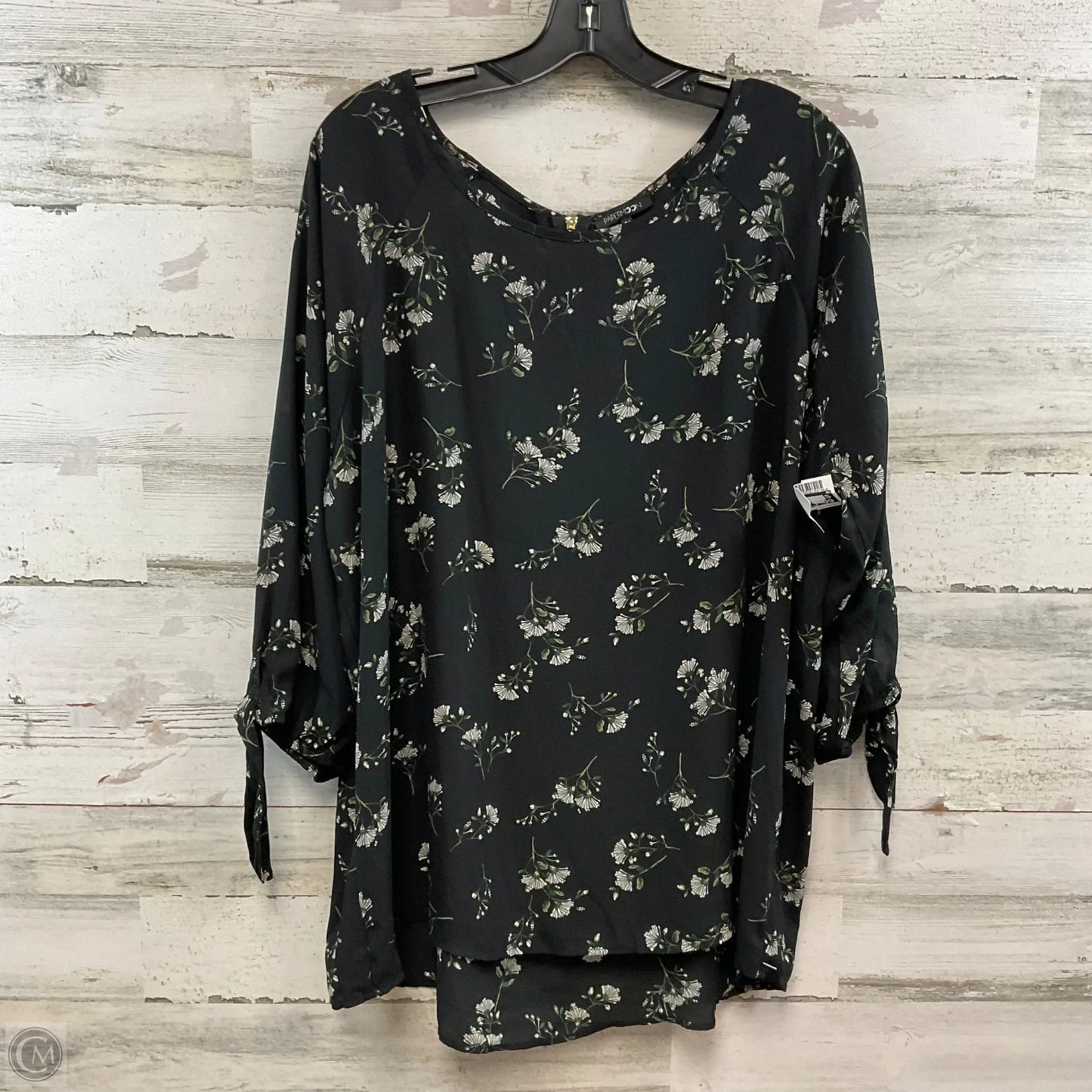 Blouse 3/4 Sleeve By Papermoon In Black, Size: 2x