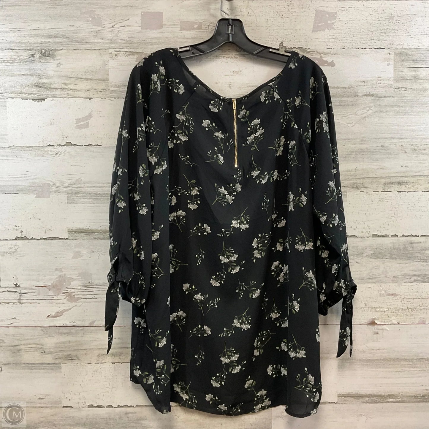Blouse 3/4 Sleeve By Papermoon In Black, Size: 2x