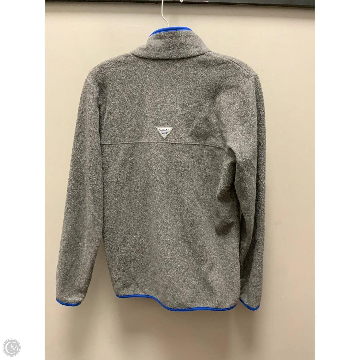 Athletic Top Long Sleeve Collar By Columbia In Grey, Size: S