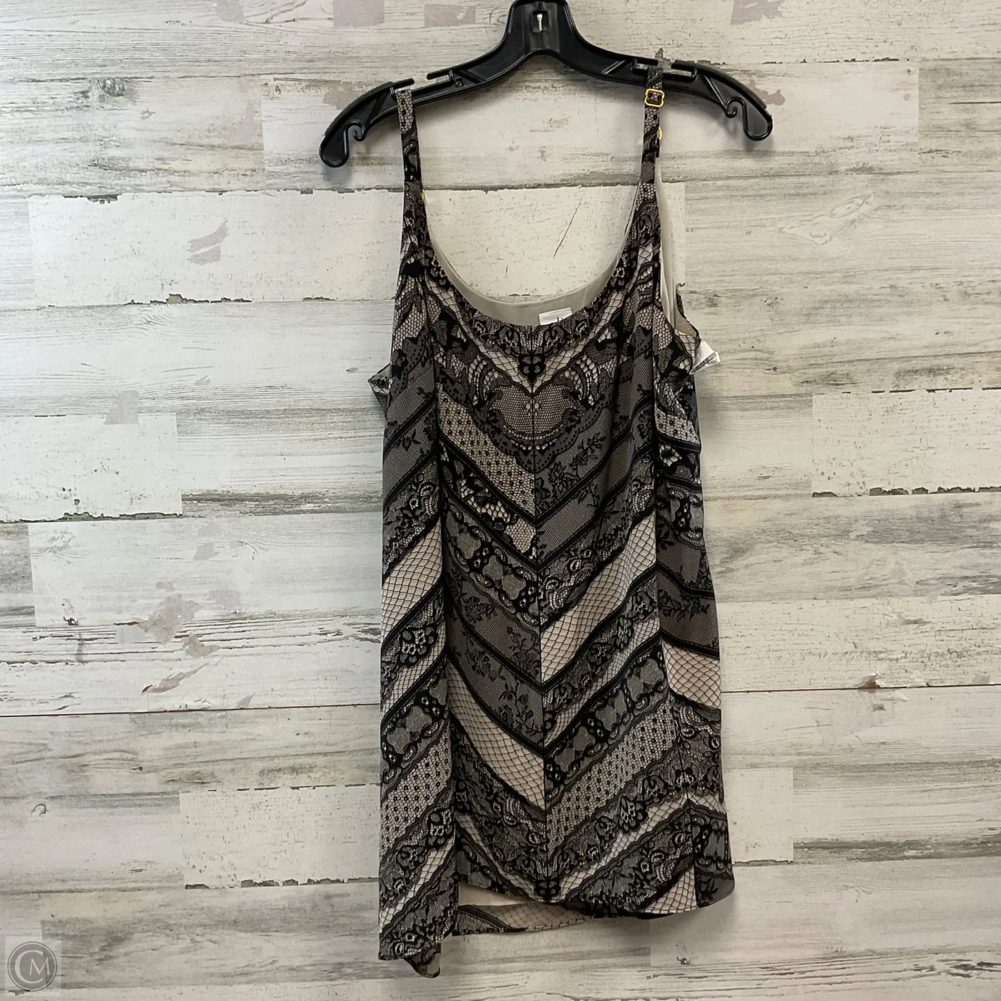 Blouse Sleeveless By Cabi In Black & Cream, Size: Xl