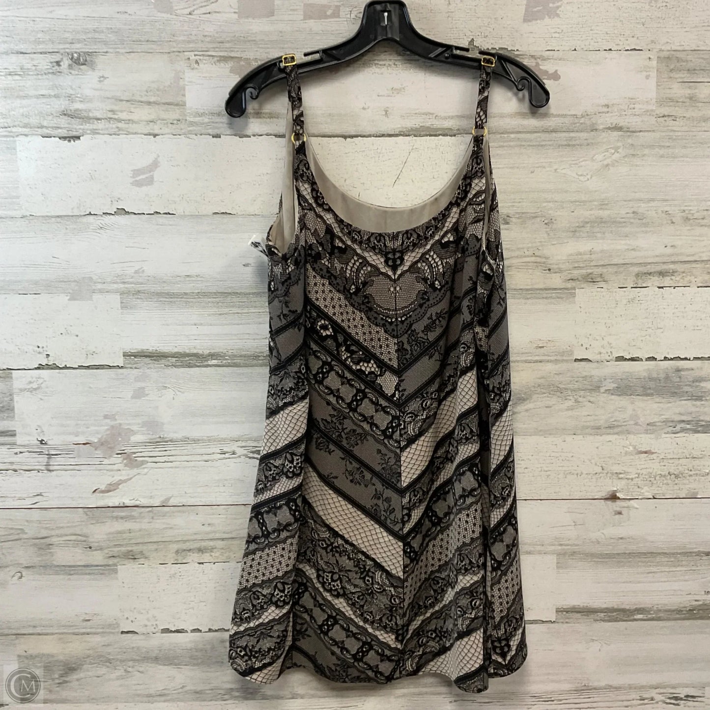 Blouse Sleeveless By Cabi In Black & Cream, Size: Xl