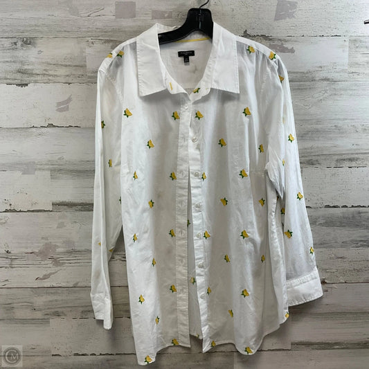 Blouse 3/4 Sleeve By Talbots In White, Size: 2x