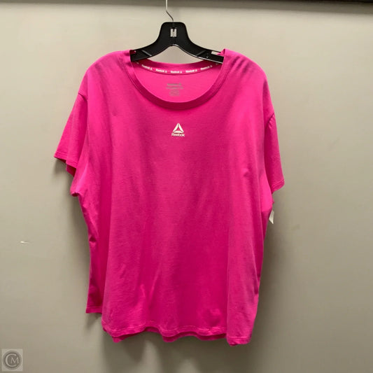 Athletic Top Short Sleeve By Reebok In Pink, Size: Xxl