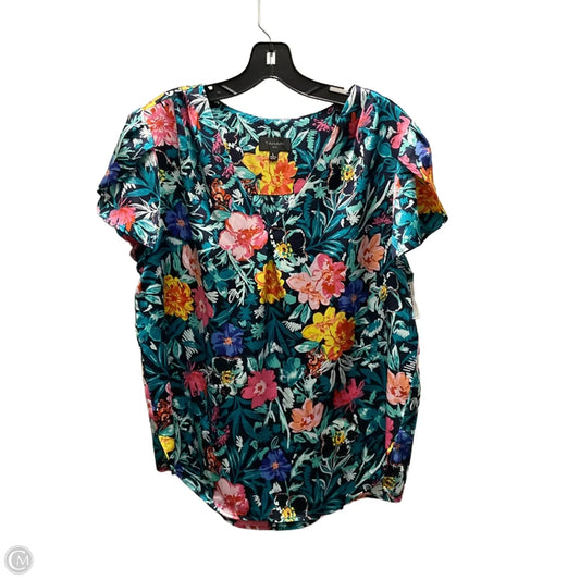 Blouse Short Sleeve By Tahari By Arthur Levine In Green, Size: L