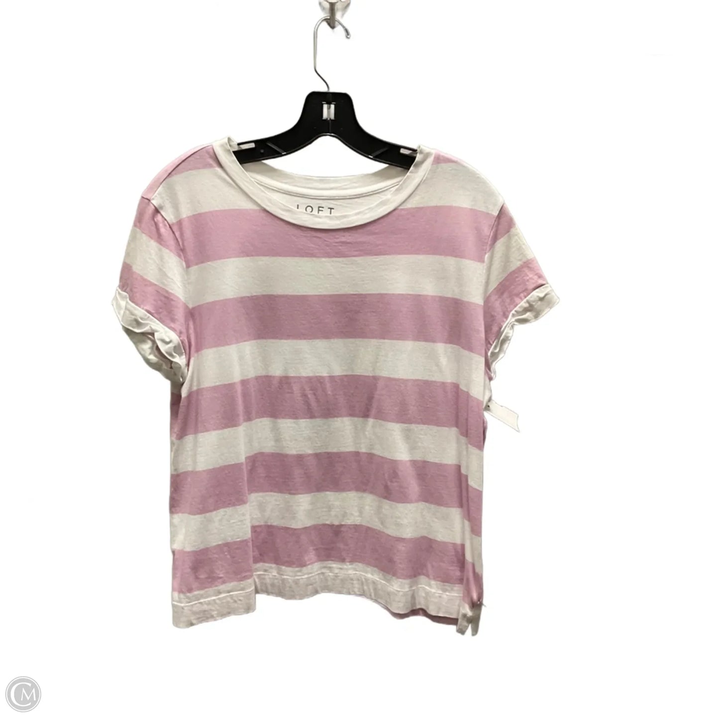 Top Short Sleeve Basic By Loft In Purple, Size: L