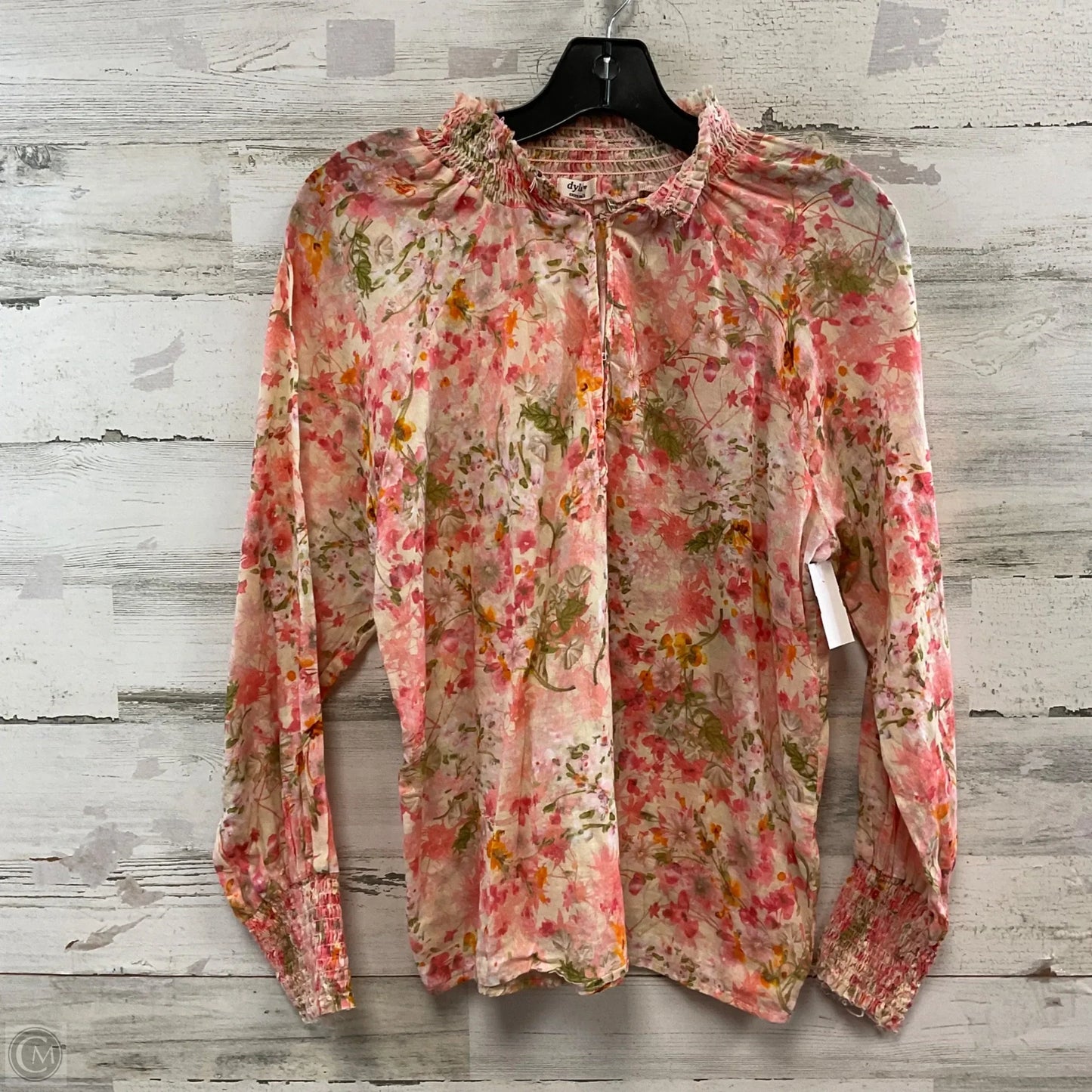 Blouse Long Sleeve By Dylan In Pink, Size: Xs