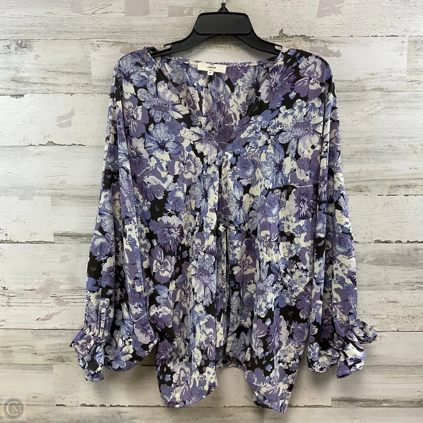 Blouse Long Sleeve By Entro In Purple, Size: M