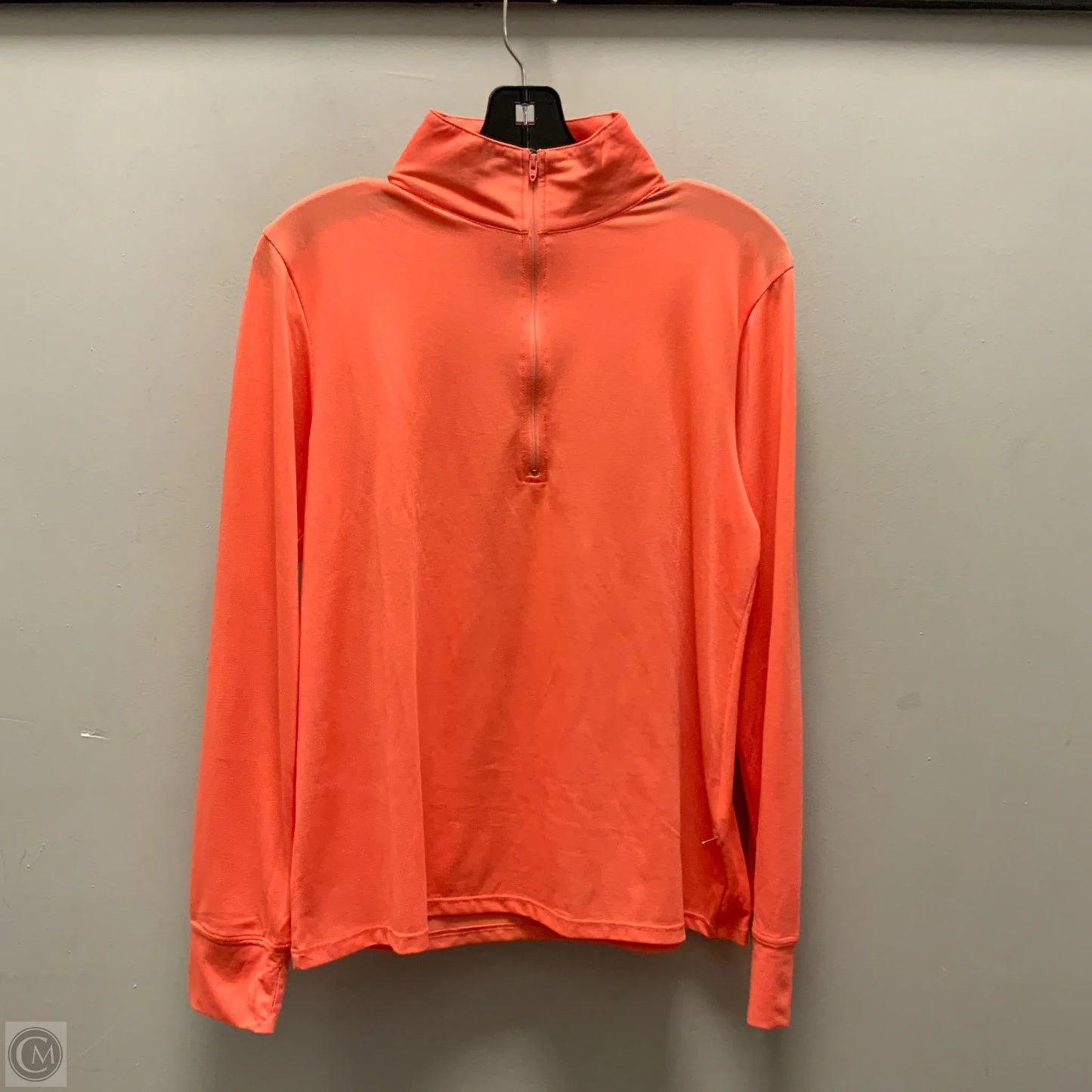 Athletic Top Long Sleeve Collar By Hiho In Orange, Size: M