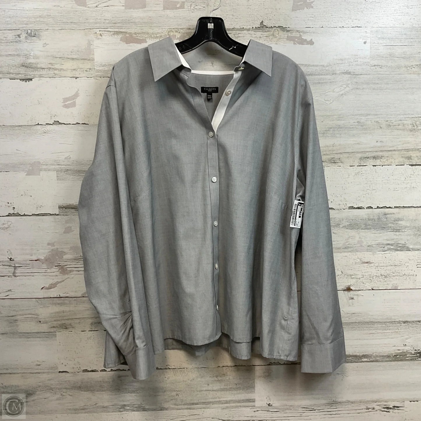 Blouse Long Sleeve By Talbots In Grey, Size: 3x