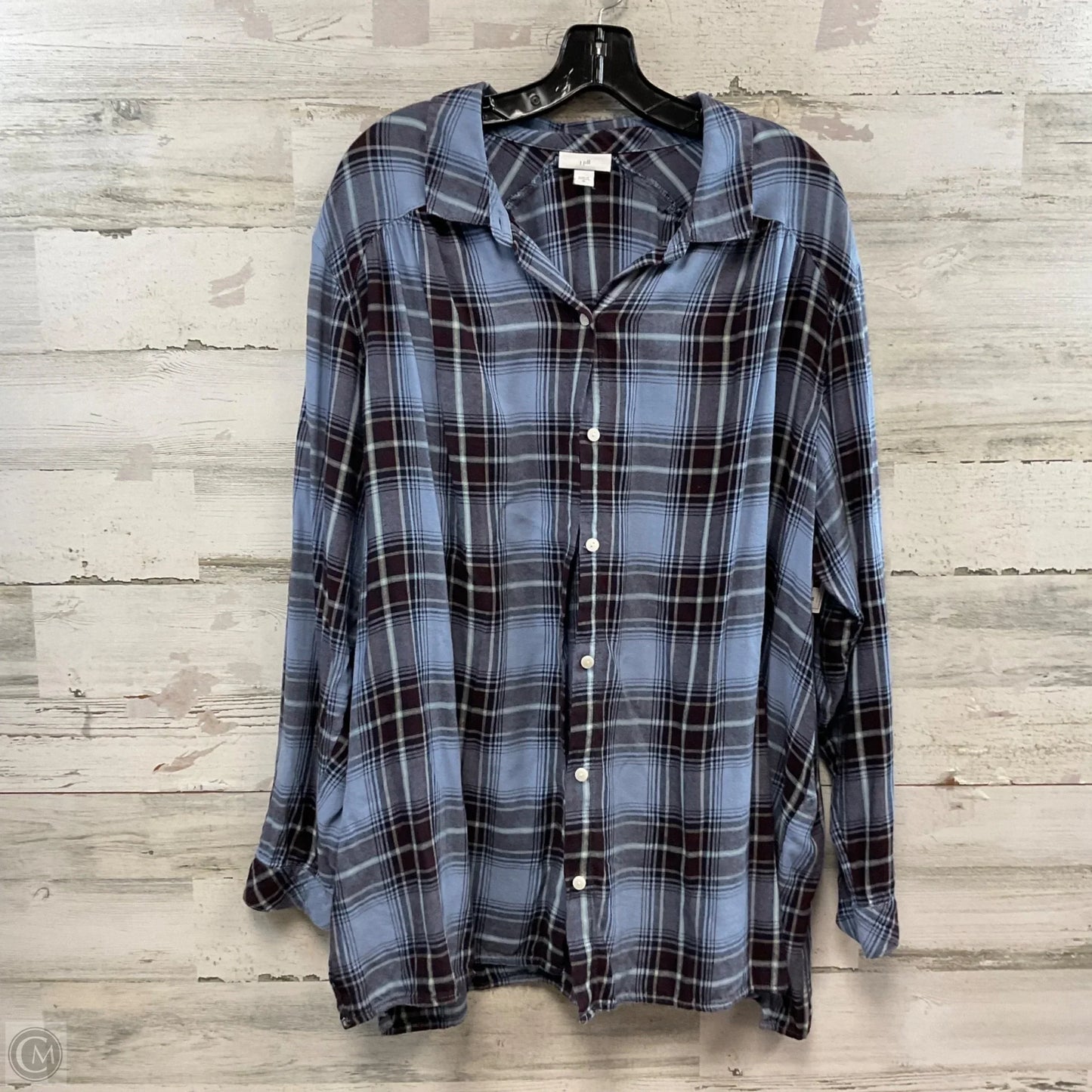 Top Long Sleeve By J. Jill In Blue, Size: 3x