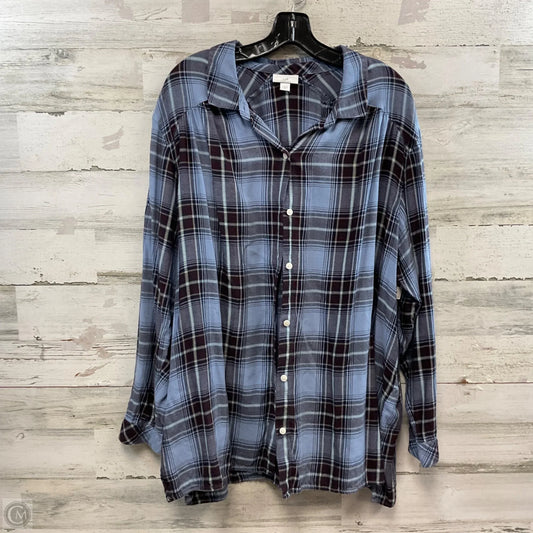 Top Long Sleeve By J. Jill In Blue, Size: 3x