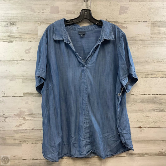 Top Short Sleeve By J. Jill In Blue, Size: 3x