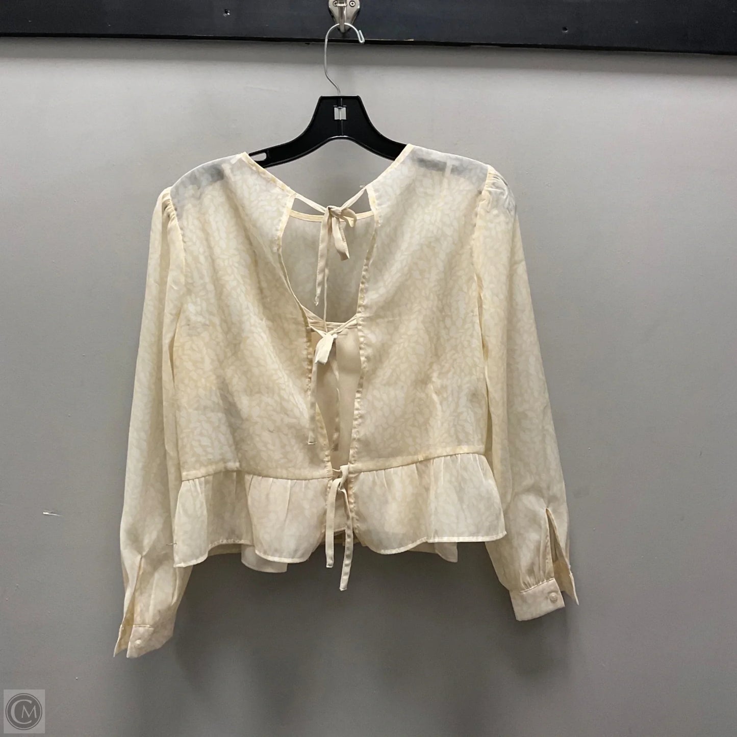 Blouse Long Sleeve By Loft In Cream, Size: Xsp
