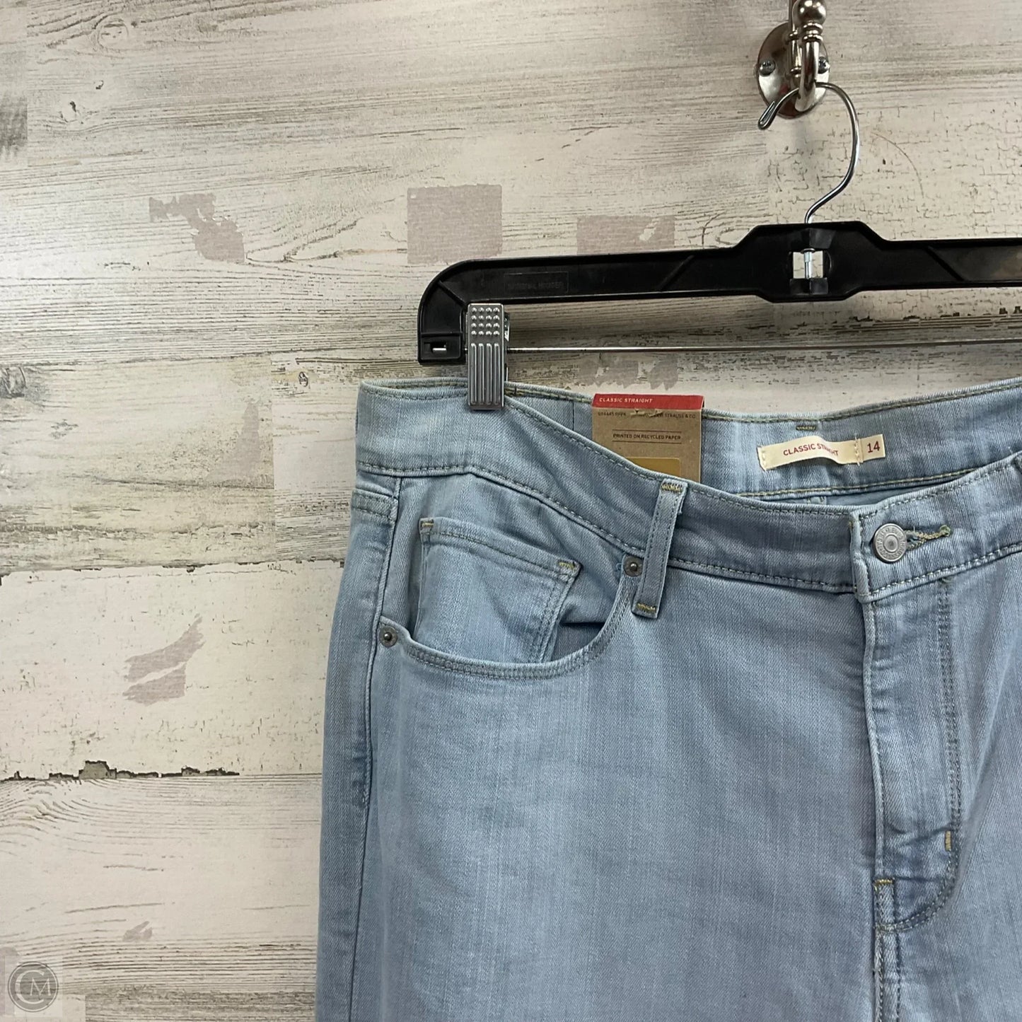 Jeans Straight By Levis In Blue Denim, Size: 14 Long