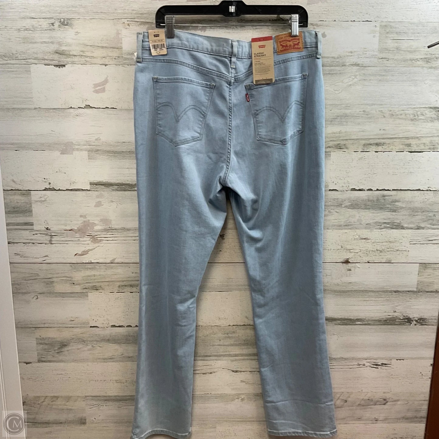 Jeans Straight By Levis In Blue Denim, Size: 14 Long