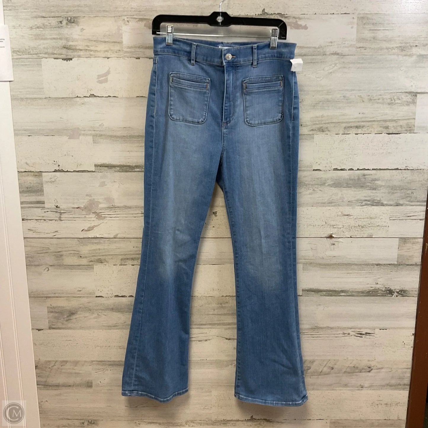 Jeans Flared By Loft In Blue Denim, Size: 10