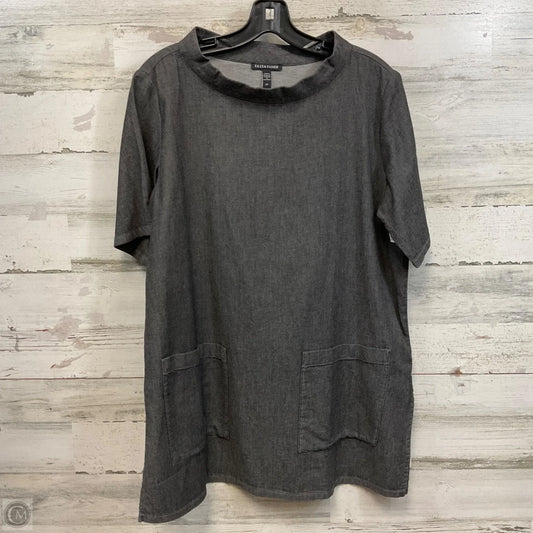 Top Short Sleeve By Eileen Fisher In Black, Size: S