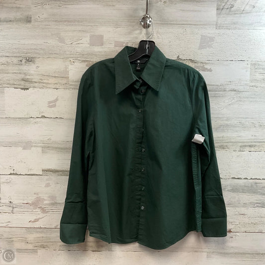 Blouse Long Sleeve By Banana Republic In Green, Size: Sp