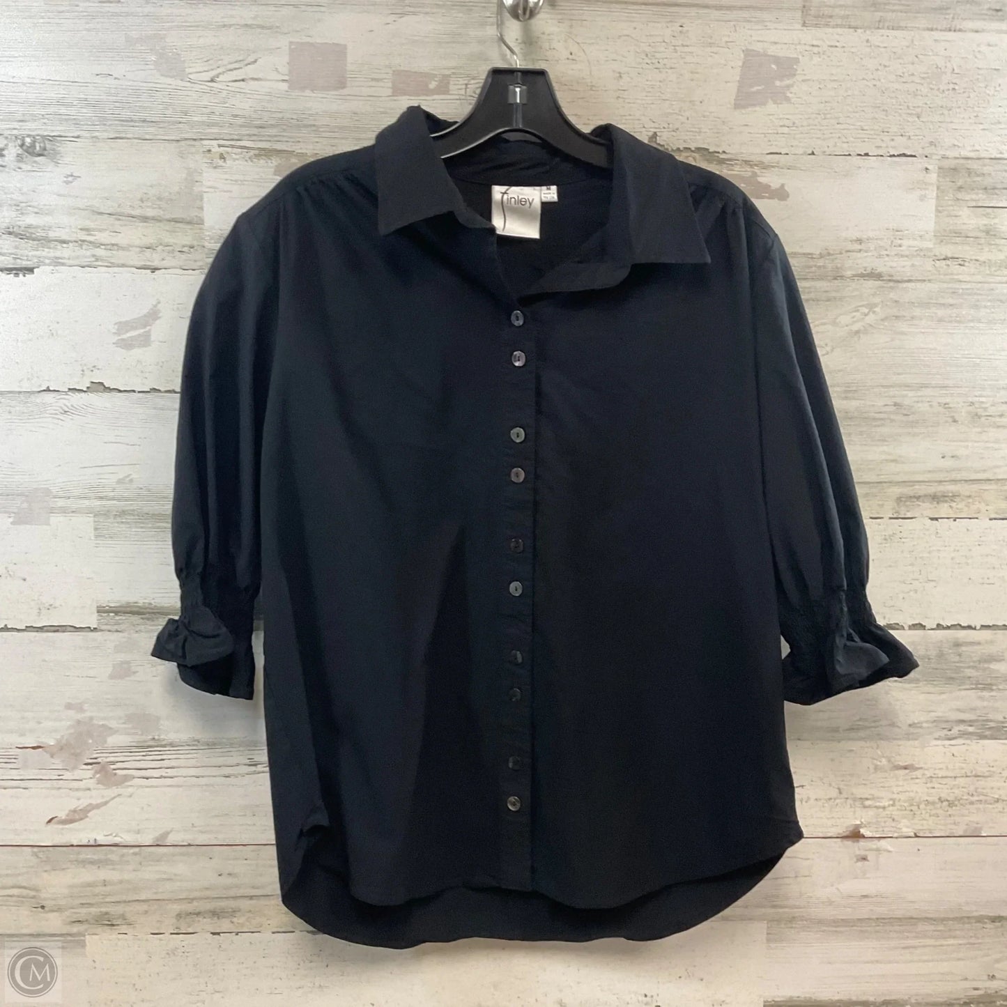 Blouse 3/4 Sleeve By FINLEY In Black, Size: M