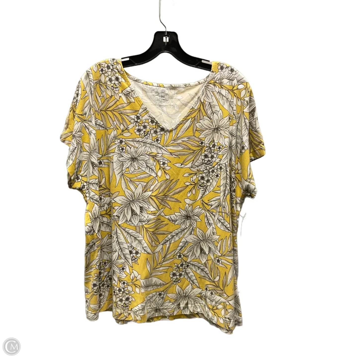 Top Short Sleeve By J. Jill In Yellow, Size: L