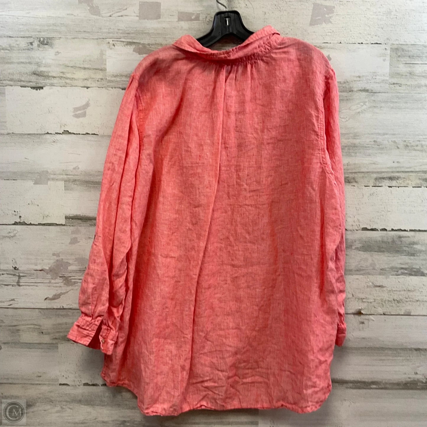 Blouse Long Sleeve By Jones And Co In Orange, Size: 2x