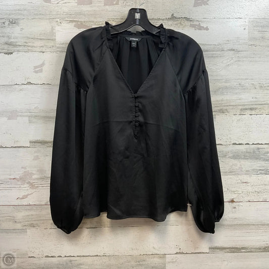 Blouse Long Sleeve By Express In Black, Size: Xs