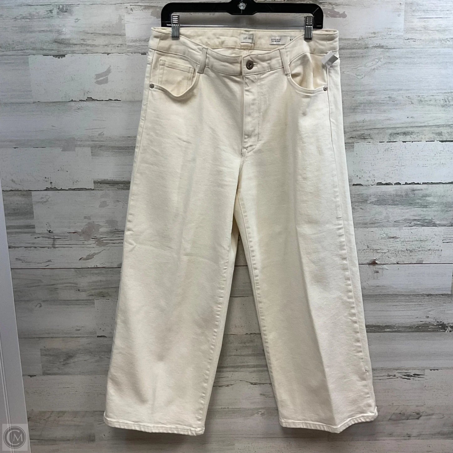 Jeans Wide Leg By J. Jill In Cream Denim, Size: 14
