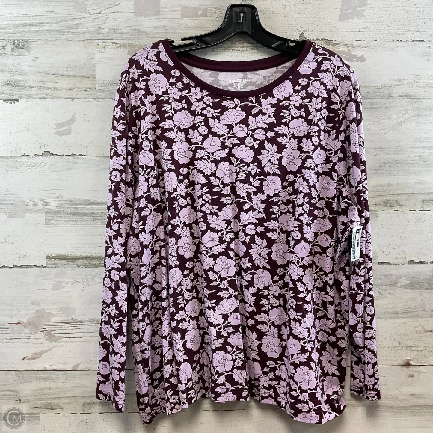 Top Long Sleeve Basic By Lands End In Purple, Size: 2x petite