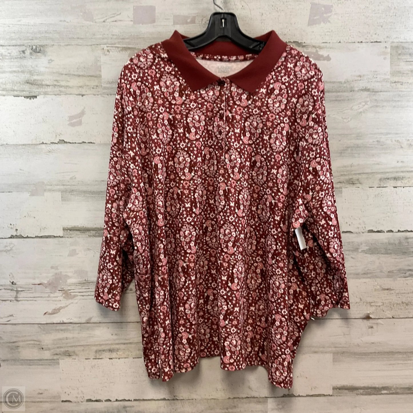 Top Short Sleeve By Lands End In Brown, Size: 3x