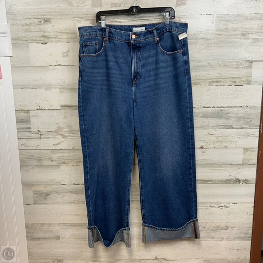 Jeans Wide Leg By Loft In Blue Denim, Size: 16