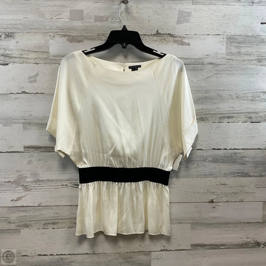 Blouse Short Sleeve By Theory In White, Size: S